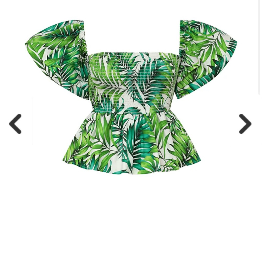 Autumn Adeigbo off shoulder peplum top